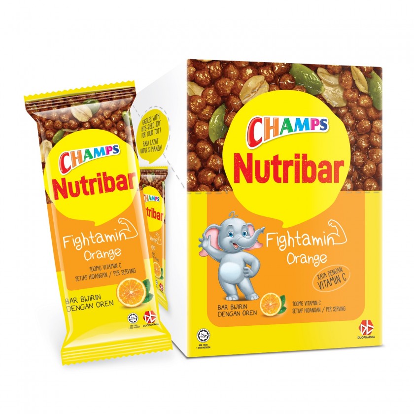 CHAMPS NUTRIBAR FIGHTAMIN ORANGE 6X25G 